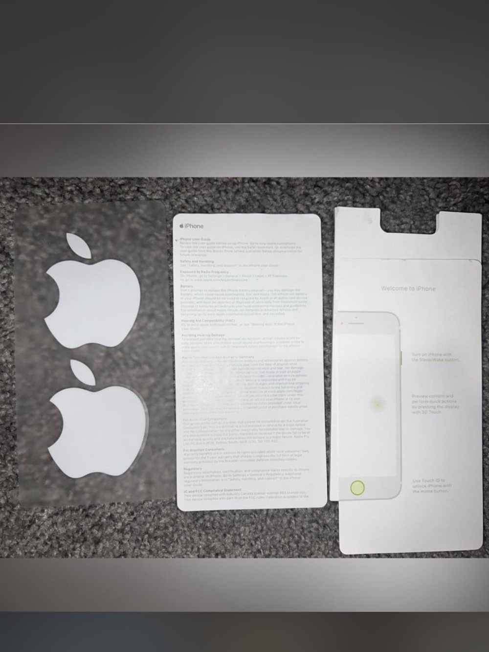 Cell phone documentation and stickers